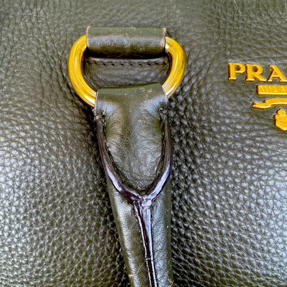 PRADA top handle pebble leather handbag - Picture 5 of 14